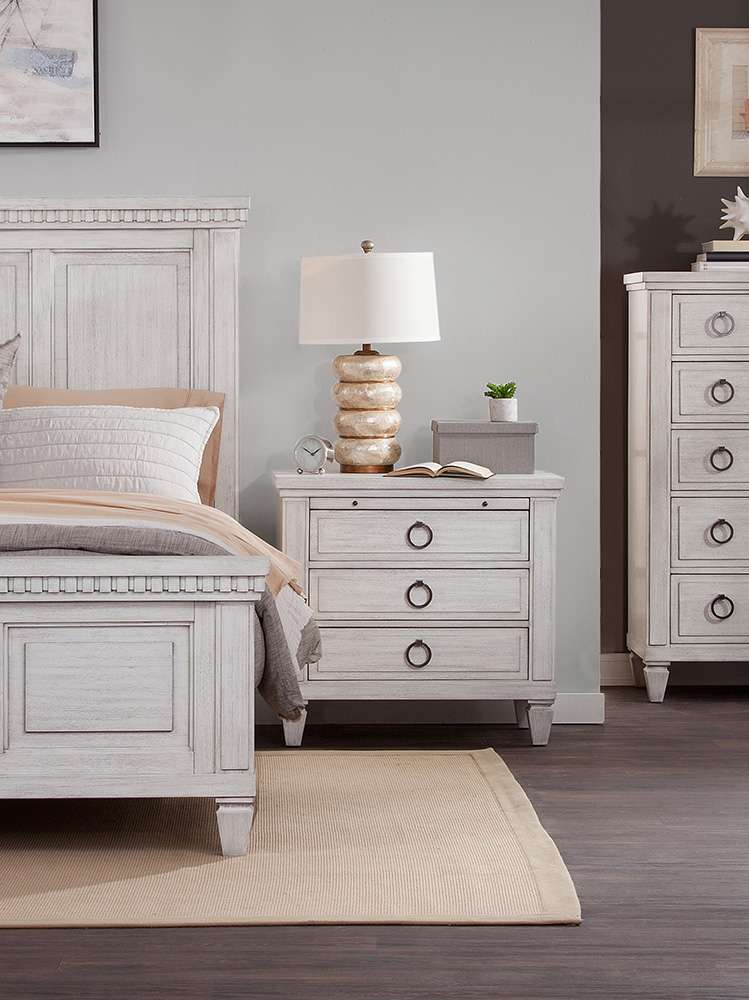 American Woodcrafters - Salter Path Queen Bed - White Grain - 1020-50PAN veiw 6