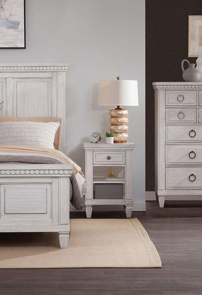American Woodcrafters - Salter Path Queen Bed - White Grain - 1020-50PAN veiw 7