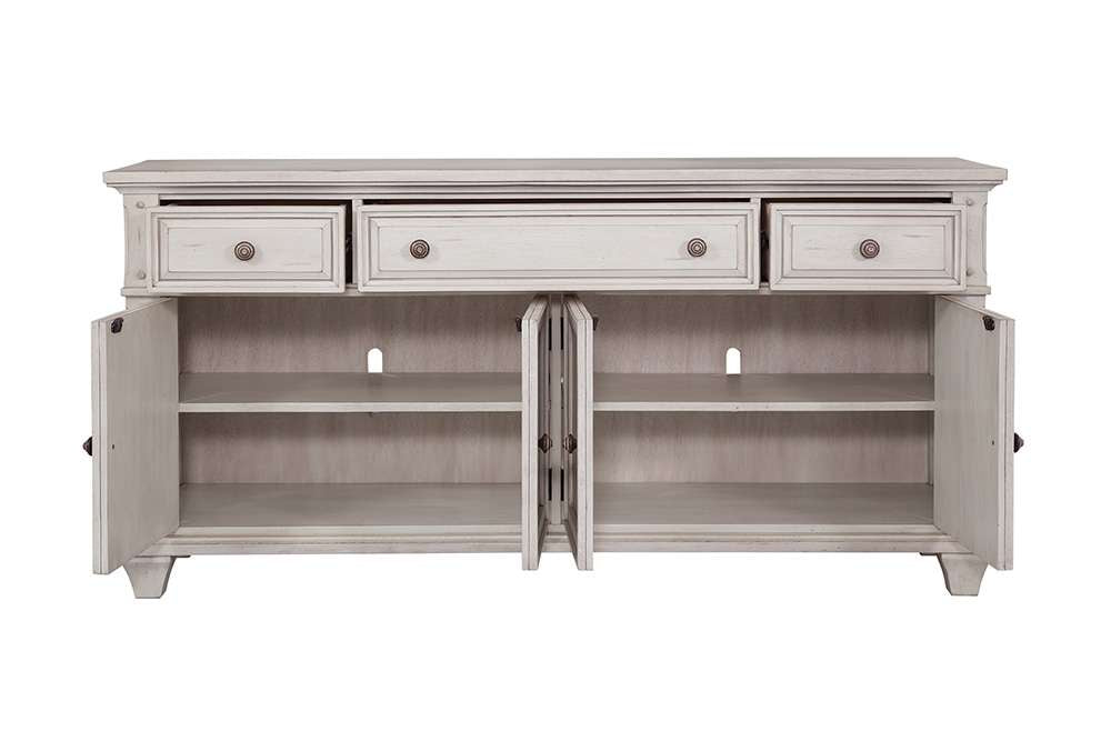 American Woodcrafters - Sedona 72in Entertainment Console in Cobblestone White - 2410-234 veiw 3