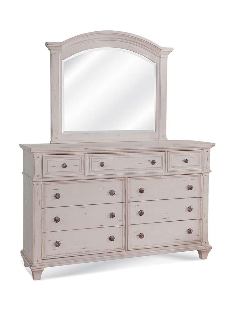 American Woodcrafters - Sedona Dresser with Mirror - Cobblestone White - 2410-DLM veiw 1