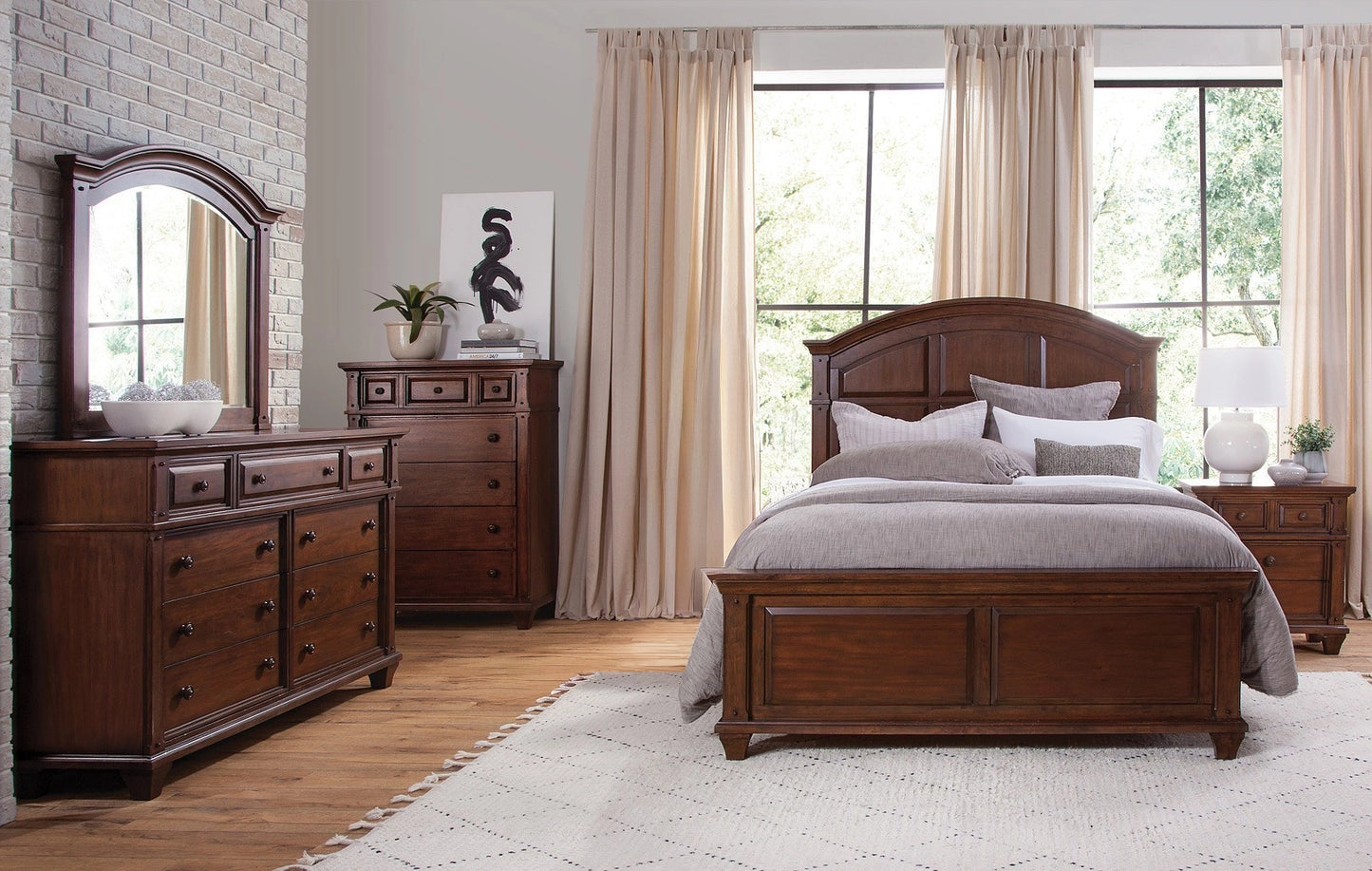 American Woodcrafters - Sedona King 5 Piece Bedroom Set - Cinnamon Cherry - 2400-665PC view 1