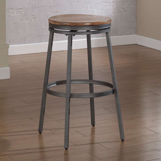 American Woodcrafters - Stockton Backless Stool w/ Metal Frame - Slate Grey with Golden Oak Seat - B1-100-30W veiw 1