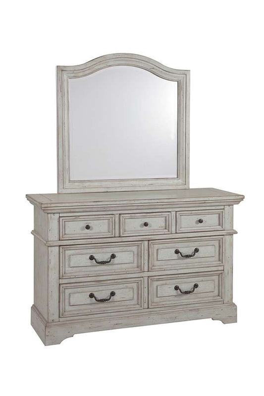 American Woodcrafters - Stonebrook Double Dresser with Mirror - Light Distressed Antique Gray - 7820-YDRMR veiw 1