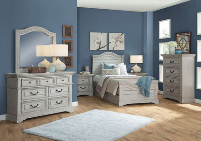 American Woodcrafters - Stonebrook Double Dresser with Mirror - Light Distressed Antique Gray - 7820-YDRMR veiw 8