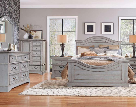 American Woodcrafters - Stonebrook Full Panel Bed - Light Distressed Antique Gray - 7820-46PAN veiw 2