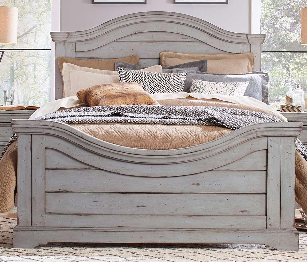 American Woodcrafters - Stonebrook Full Panel Bed - Light Distressed Antique Gray - 7820-46PAN veiw 3