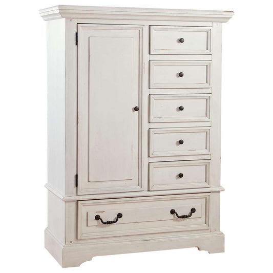 American Woodcrafters - Stonebrook Gentlemans Chest - Distressed Antique White - 7810-181 veiw 1
