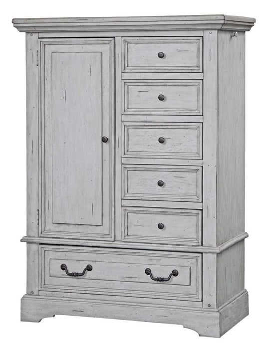 American Woodcrafters - Stonebrook Gentlemans Chest - Light Distressed Antique Gray - 7820-181 veiw 1