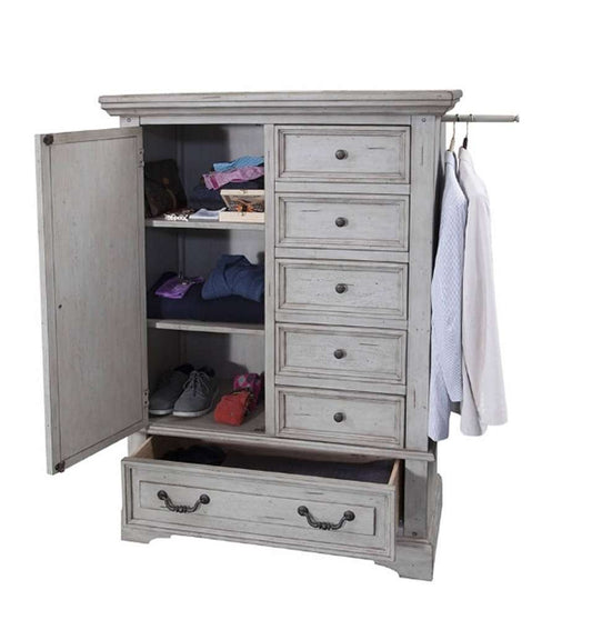 American Woodcrafters - Stonebrook Gentlemans Chest - Light Distressed Antique Gray - 7820-181 veiw 2