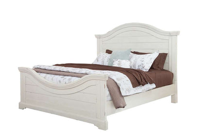 American Woodcrafters - Stonebrook King Panel Bed - Distressed Antique White - 7810-66PAN veiw 1