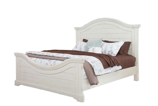 American Woodcrafters - Stonebrook King Panel Bed - Distressed Antique White - 7810-66PAN veiw 1