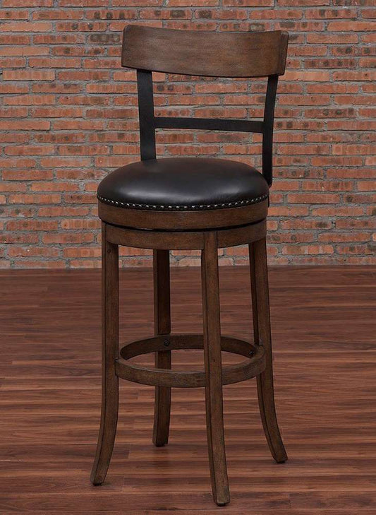 American Woodcrafters - Taranto Stool w/ Back and Wood Frame - Washed Brown - B2-208-30L veiw 1
