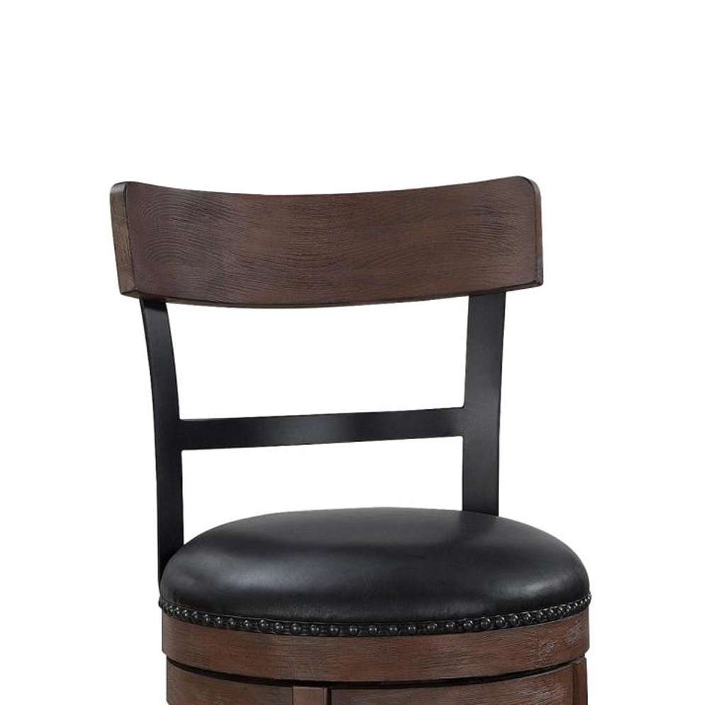 Taranto 30" Wood Frame Back Bar Stool - Thumbnail 2