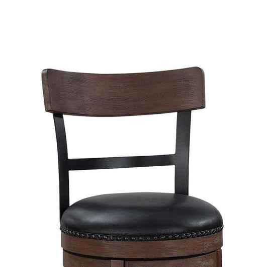 American Woodcrafters - Taranto Stool w/ Back and Wood Frame - Washed Brown - B2-208-34LSU veiw 2