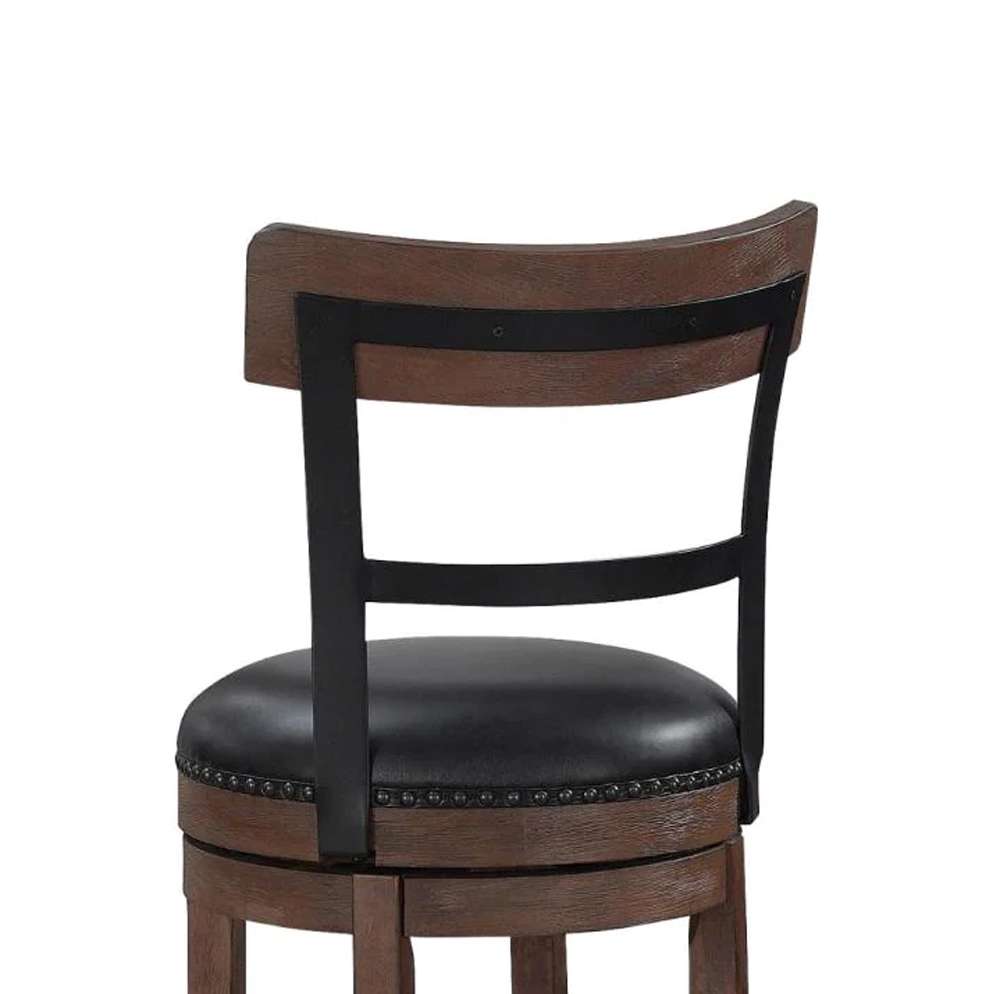 American Woodcrafters - Taranto Stool w/ Back and Wood Frame - Washed Brown - B2-208-34LSU veiw 3
