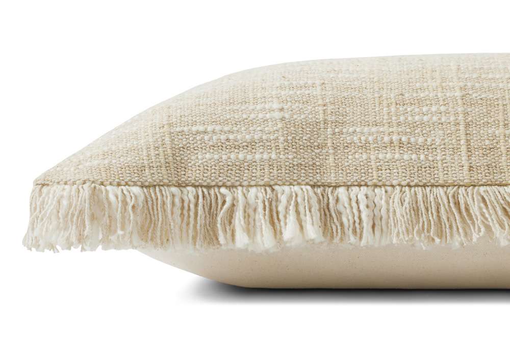 Angela Rose x Loloi - Bella Sand / Natural 18 x 18 Cover w/Poly Pillow - PSETPAR0008SANAPIL1 veiw 3