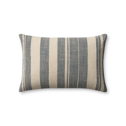Angela Rose x Loloi - Mia PAR0014 Ivory / Denim 13 x 21 Cover Only Pillow - P226PAR0014IVDEPIL5 veiw 1