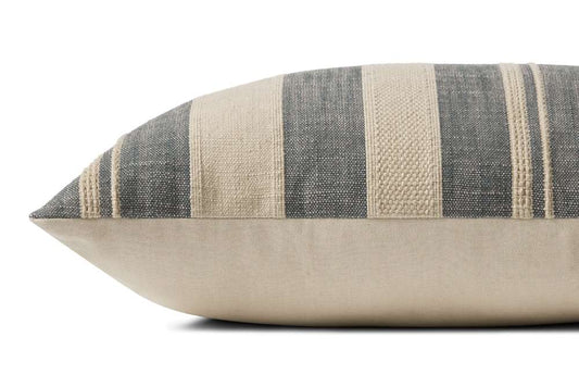 Angela Rose x Loloi - Mia PAR0014 Ivory / Denim 13 x 21 Cover Only Pillow - P226PAR0014IVDEPIL5 veiw 2