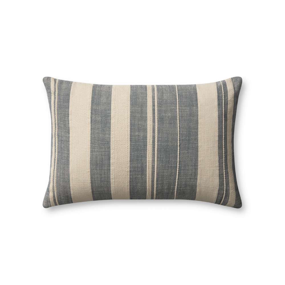 Angela Rose x Loloi - Mia PAR0014 Ivory / Denim 13 x 21 Cover w/Poly Pillow - PSETPAR0014IVDEPIL5 veiw 1