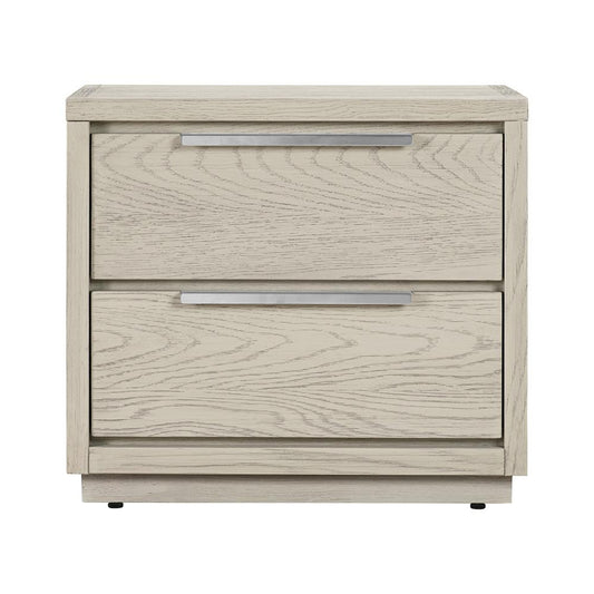 Armen Living - Abbey 2 Drawer Nightstand in Grey Oak Wood - LCAJLAGR veiw 1