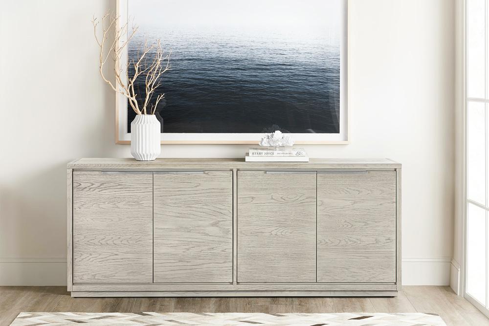 Armen Living - Abbey 4 Door Sideboard Buffet in Grey Oak Wood - LCAJBUGR veiw 8