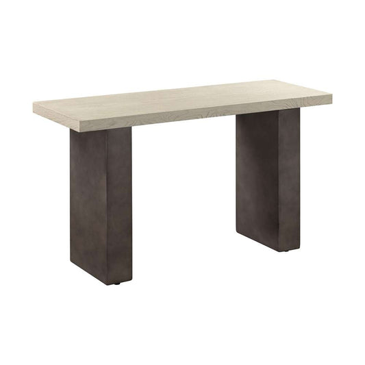 Armen Living - Abbey Concrete and Grey Oak Wood Console Table - LCAJCNGR veiw 1