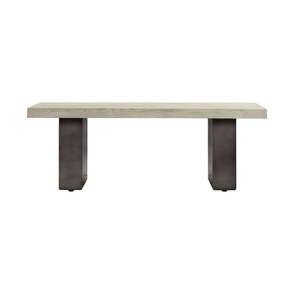 Armen Living - Abbey Concrete and Grey Oak Wood Dining Table - LCAJDIGR veiw 1