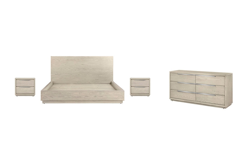 Armen Living - Abbey King 4 Piece Bedroom Set in Grey Oak Wood - SETAJBDGRKG4A