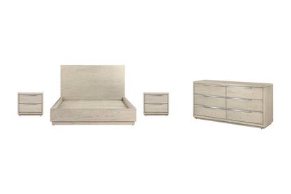 Armen Living - Abbey Queen 4 Piece Bedroom Set in Grey Oak Wood - SETAJBDGRQN4A