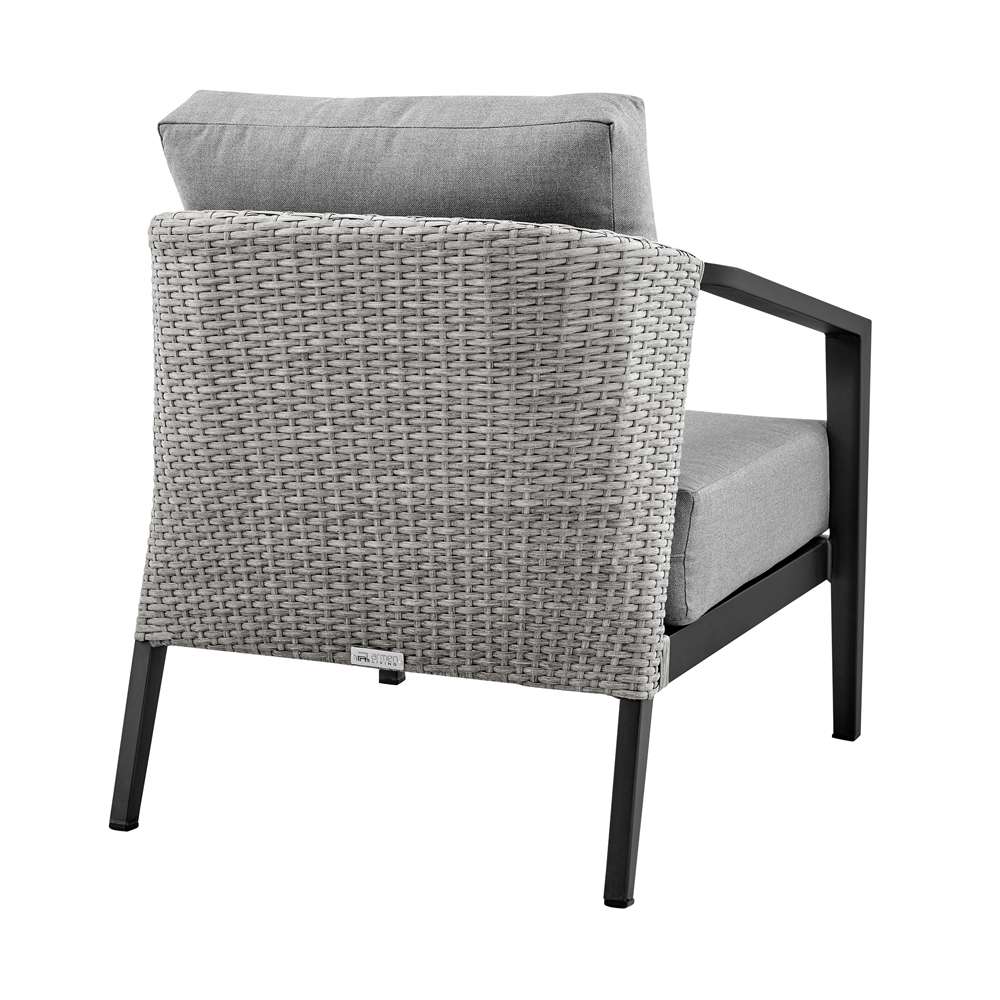 Armen Living - Aileen Outdoor Patio 4-Piece Lounge Set in Aluminum and Wicker with Grey Cushions - 840254333239 - CLOSEOUT veiw 5