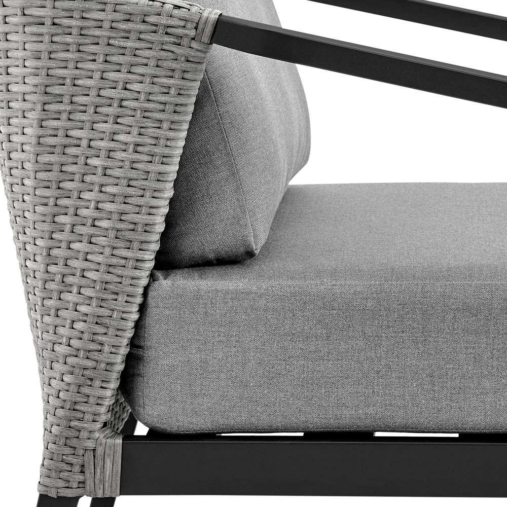 Armen Living - Aileen Outdoor Patio 4-Piece Lounge Set in Aluminum and Wicker with Grey Cushions - 840254333239 - CLOSEOUT veiw 6
