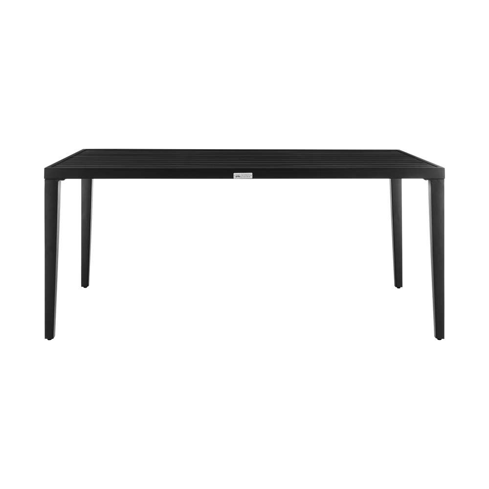 Armen Living - Aileen Outdoor Patio 7-Piece Dining Table Set in Aluminum and Wicker with Grey Cushions - 840254333222 veiw 4