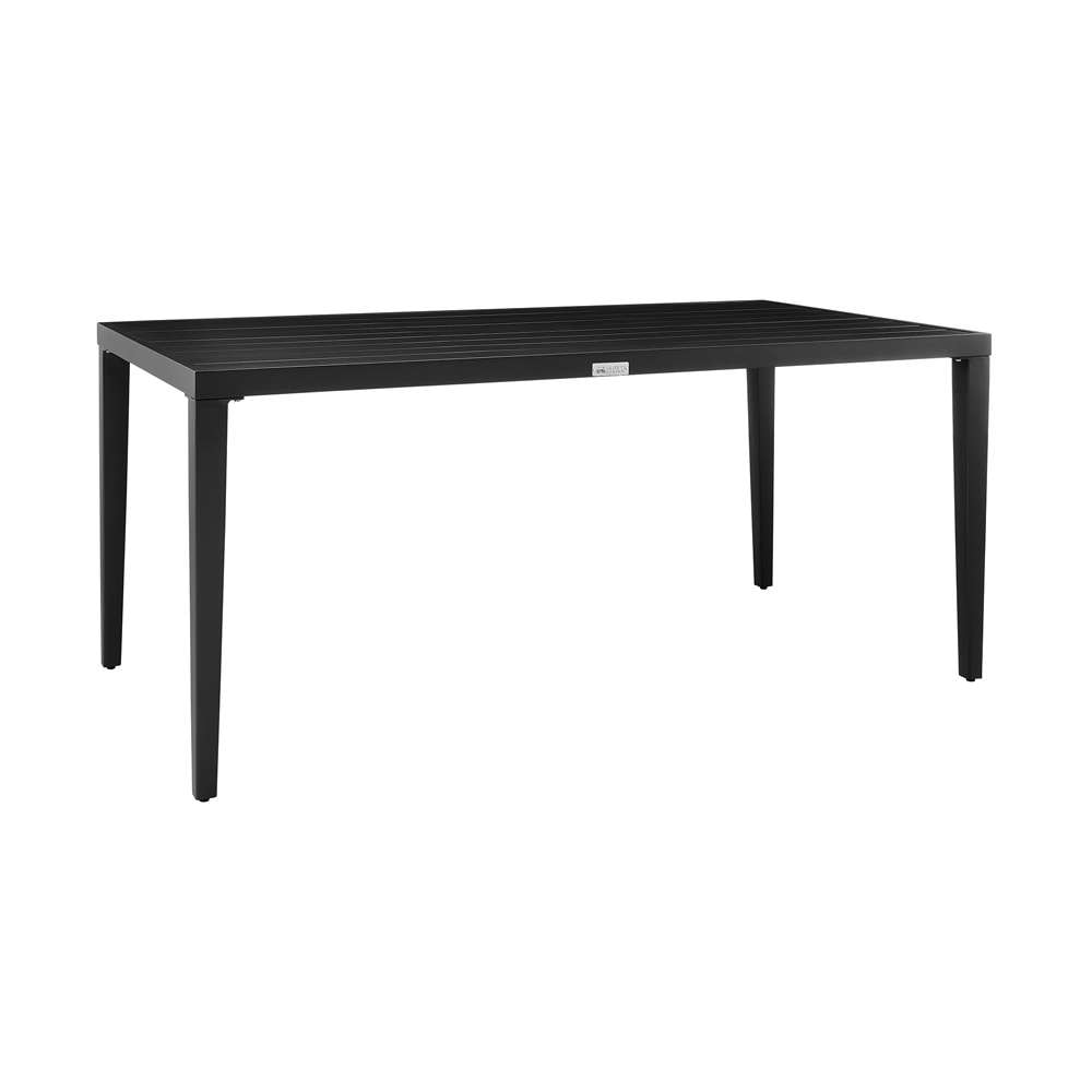 Armen Living - Aileen Outdoor Patio 7-Piece Dining Table Set in Aluminum and Wicker with Grey Cushions - 840254333222 veiw 5