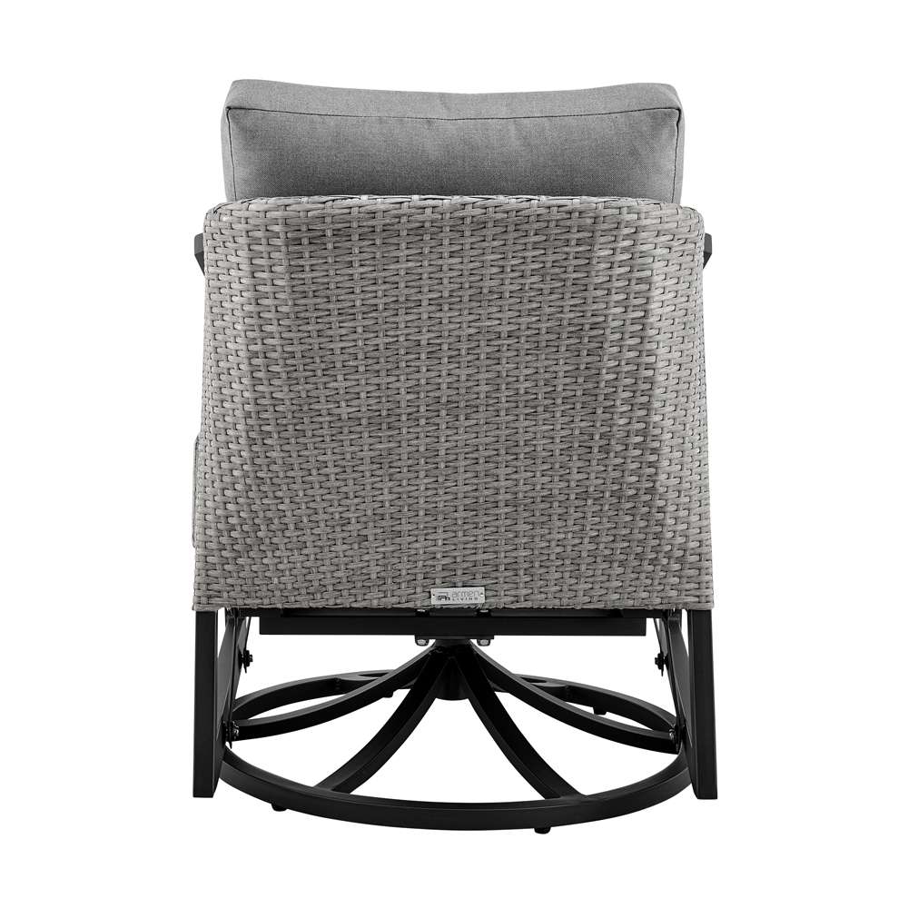 Armen Living - Aileen Outdoor Patio Swivel Lounge Chair in Aluminum with Grey Cushions - 840254333246 veiw 5