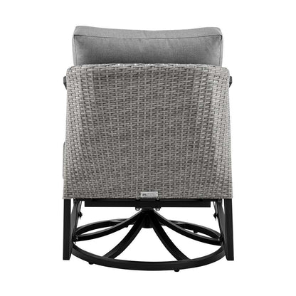 Armen Living - Aileen Outdoor Patio Swivel Lounge Chair in Aluminum with Grey Cushions - 840254333246 veiw 5