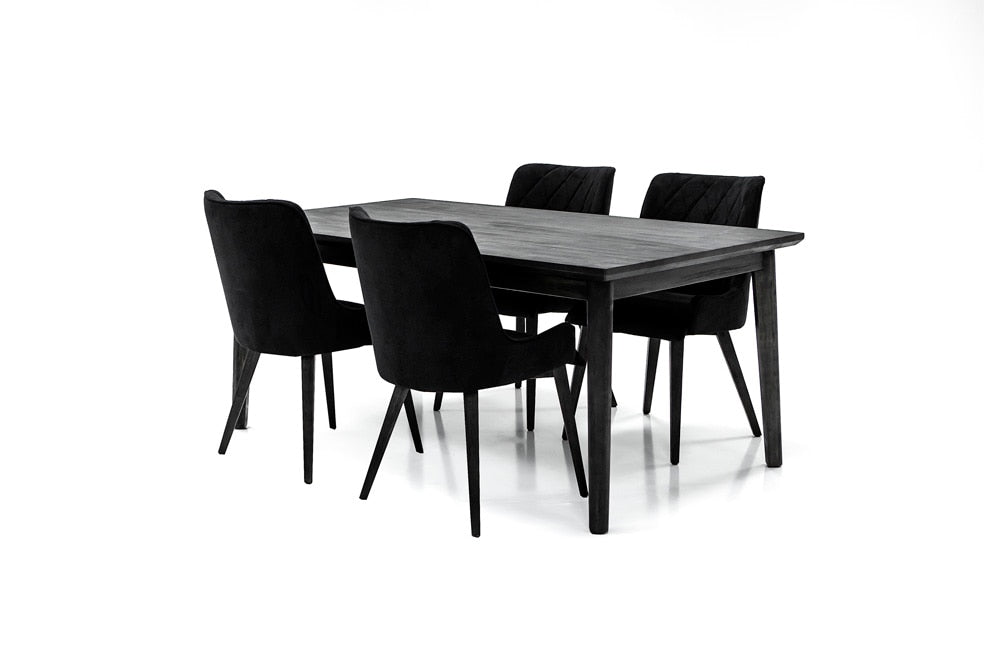 Armen Living Alana Charcoal Upholstered Dining Chair (Set of 2) - Thumbnail 5