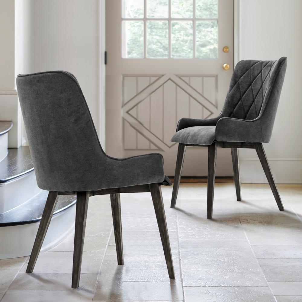 Armen Living - Alana Charcoal Upholstered Dining Chair (Set of 2) - LCALCHTGCH_CLOSEOUT veiw 8