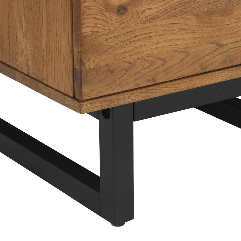 Armen Living - Aldo 1 Drawer Nightstand in Brown Oak Wood with Black Metal Legs - LCAOLAROAK veiw 5