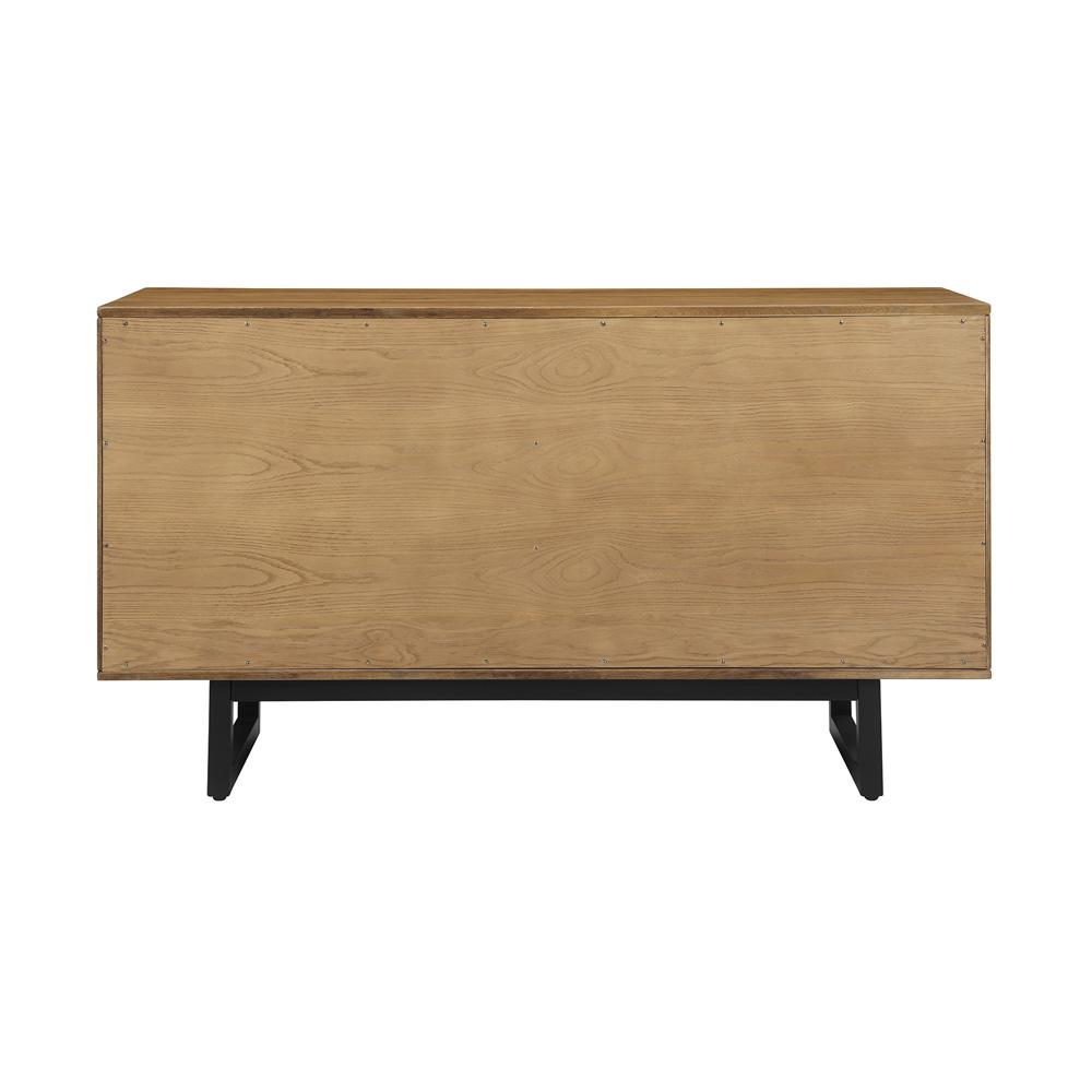 Armen Living - Aldo 4 Drawer Dresser in Brown Oak Wood with Black Metal Legs - LCAODRROAK veiw 3