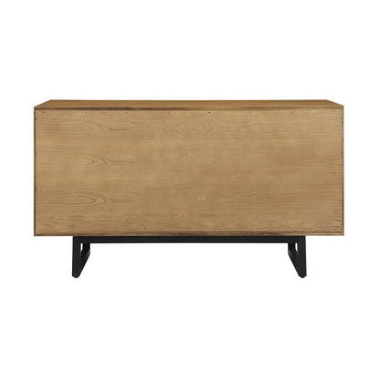 Armen Living - Aldo 4 Drawer Dresser in Brown Oak Wood with Black Metal Legs - LCAODRROAK veiw 3