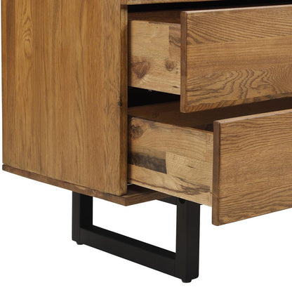 Armen Living - Aldo 4 Drawer Dresser in Brown Oak Wood with Black Metal Legs - LCAODRROAK veiw 4