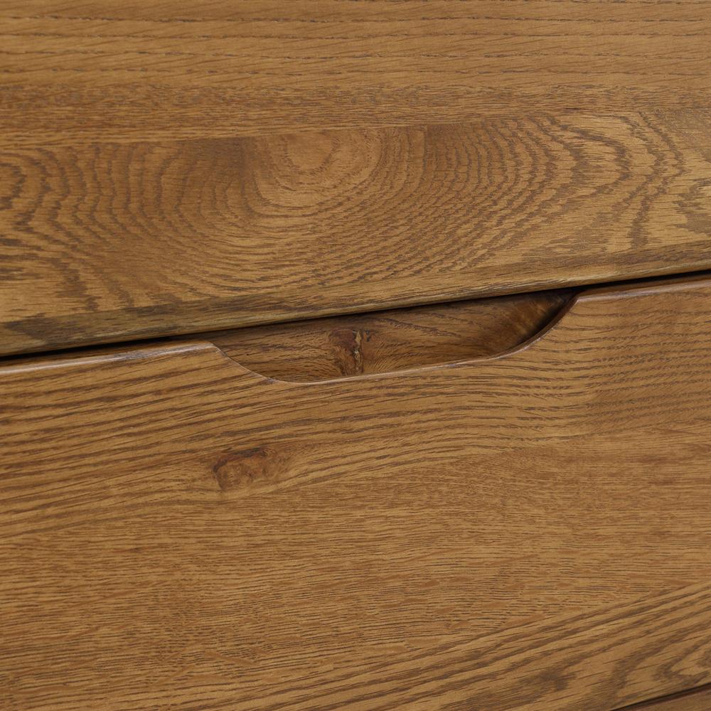 Armen Living - Aldo 4 Drawer Dresser in Brown Oak Wood with Black Metal Legs - LCAODRROAK veiw 6