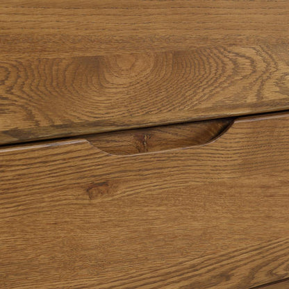 Armen Living - Aldo 4 Drawer Dresser in Brown Oak Wood with Black Metal Legs - LCAODRROAK veiw 6