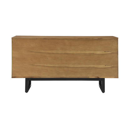 Armen Living - Aldo Brown Oak Sideboard Buffet Cabinet in Brown Oak Wood with Black Metal Legs - LCAOBUROAK veiw 3