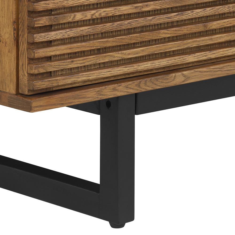 Armen Living - Aldo Brown Oak Sideboard Buffet Cabinet in Brown Oak Wood with Black Metal Legs - LCAOBUROAK veiw 7