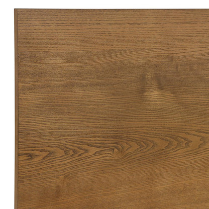 Armen Living - Aldo Queen Size Brown Oak Wood Platform Bed Frame with Black Metal Legs - LCAOBDBRQN veiw 6