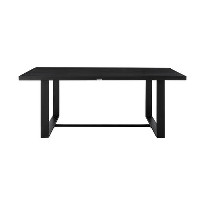 Armen Living - Alegria Outdoor Patio 7-Piece Dining Table Set in Aluminum with Gray Rope and Cushions - SETODAL7BLDKGRY veiw 4