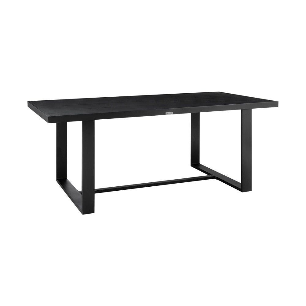 Armen Living - Alegria Outdoor Patio 7-Piece Dining Table Set in Aluminum with Gray Rope and Cushions - SETODAL7BLDKGRY veiw 5