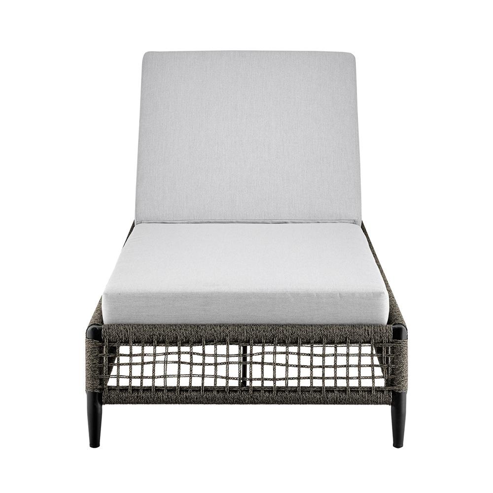 Armen Living - Alegria Outdoor Patio Adjustable Chaise Lounge Chair in Aluminum with Gray Rope and Cushions - LCAFLOBL veiw 2
