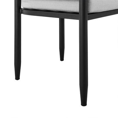 Armen Living - Alegria Outdoor Patio Dining Chair in Aluminum with Gray Rope and Cushions - Set of 2 - LCAFCHBL veiw 7